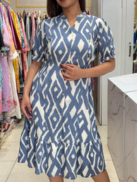 Blue Ikkat Dress