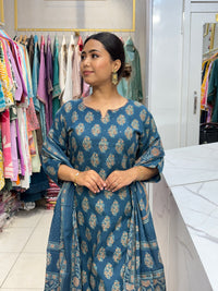 Teal Floral Motif Cotton Set