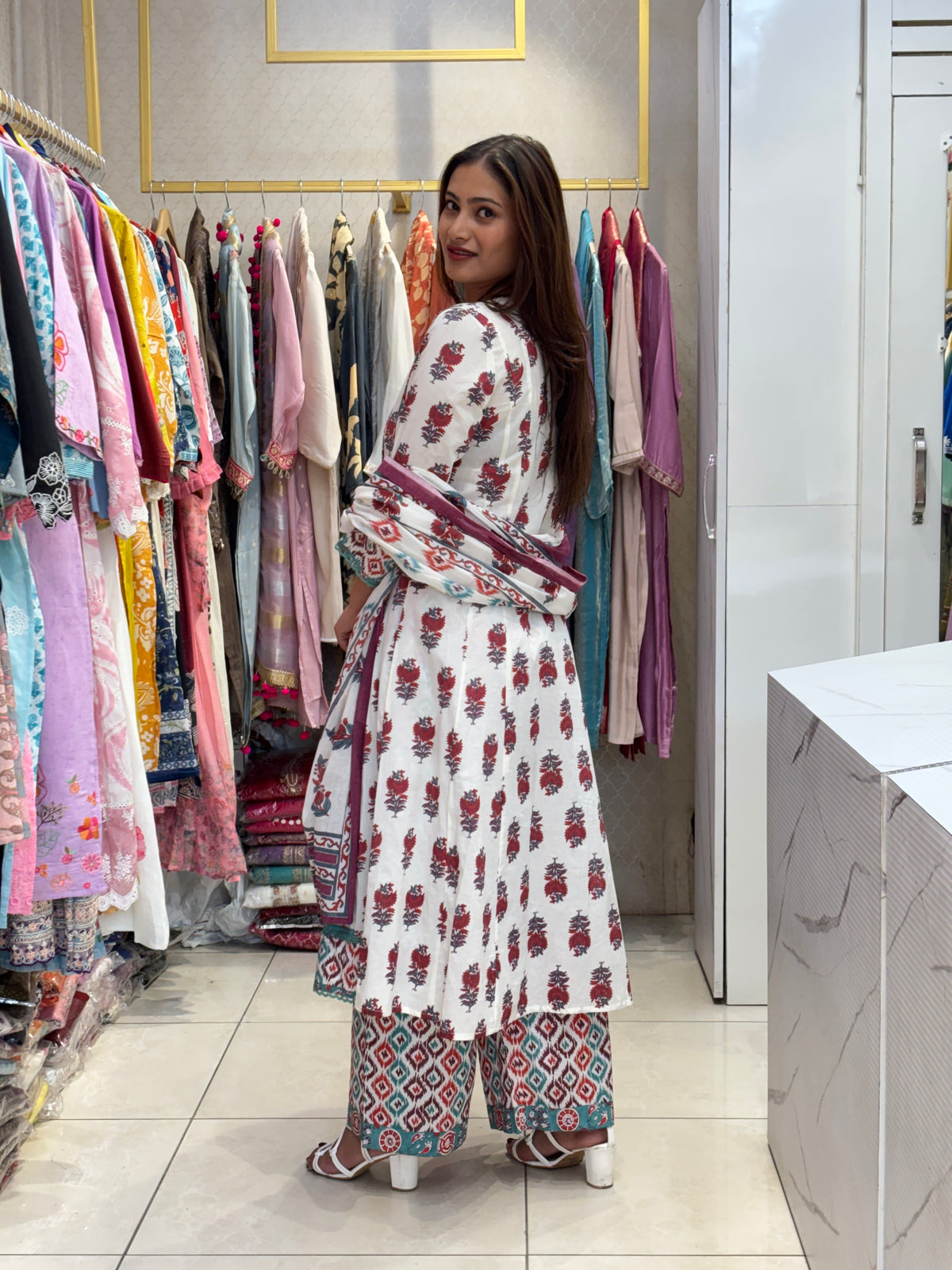 Printed Anarkali Set