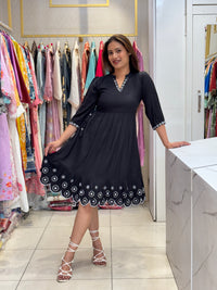 Black Scallop Dress