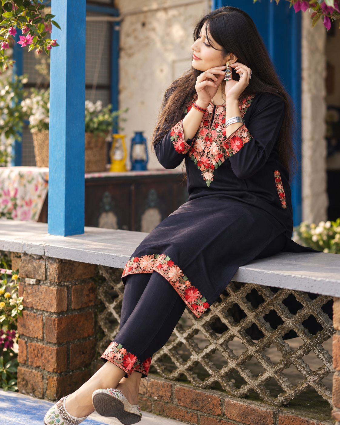 Shabnam Black Pheran Set