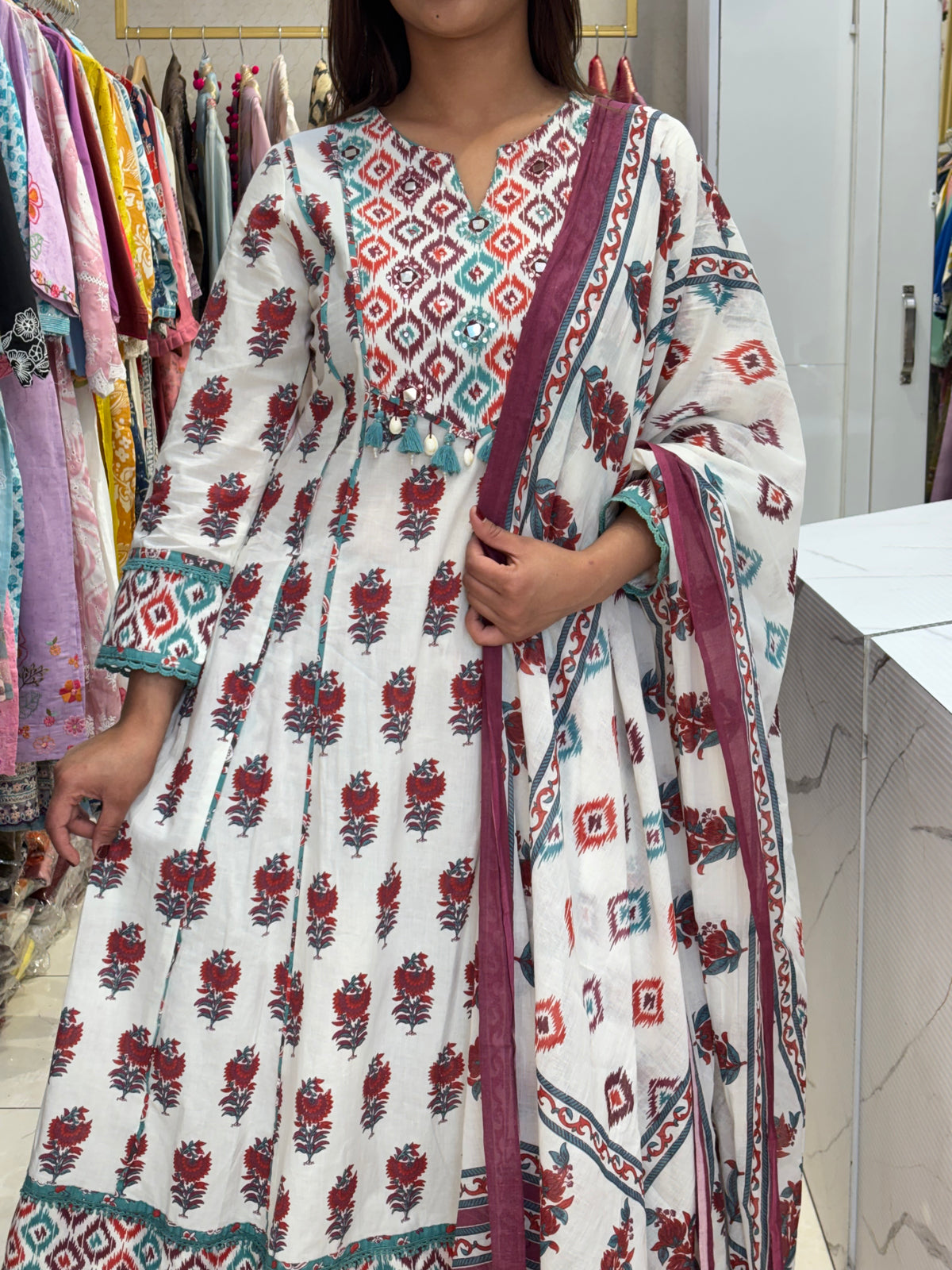 Printed Anarkali Set