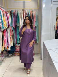 Purple Mirror Kurta Pant Set