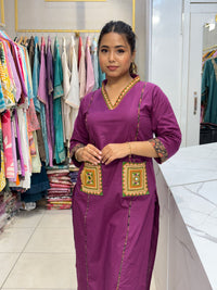 Majenta Boho-Chic Mirror Work Kurta Set