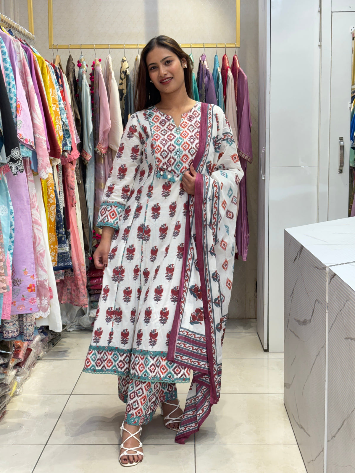 Printed Anarkali Set