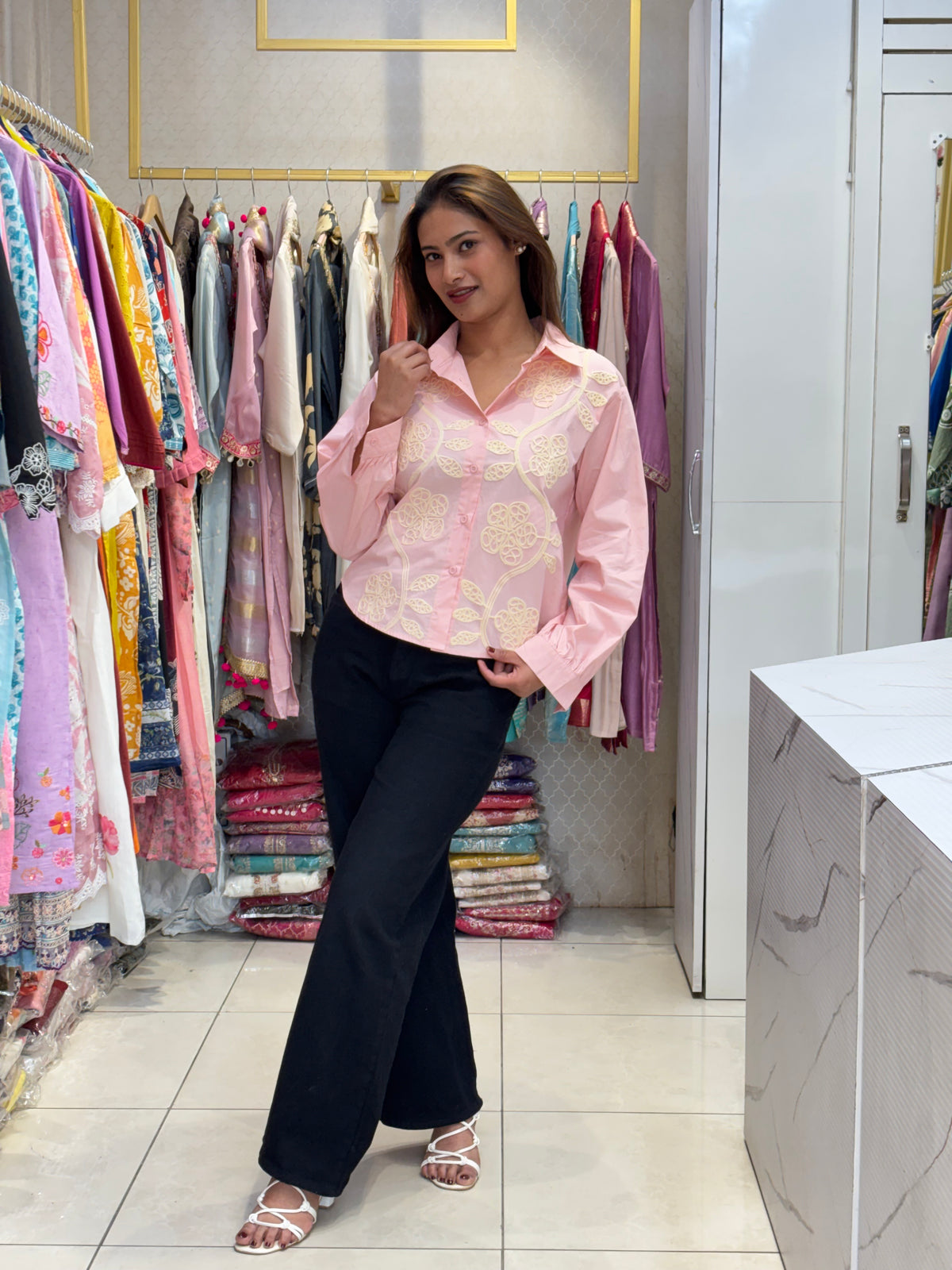 Pink Floral Shirt