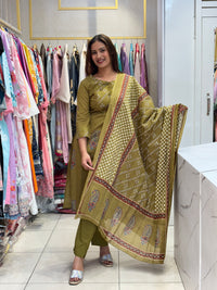 Olive Paisley Suit Set