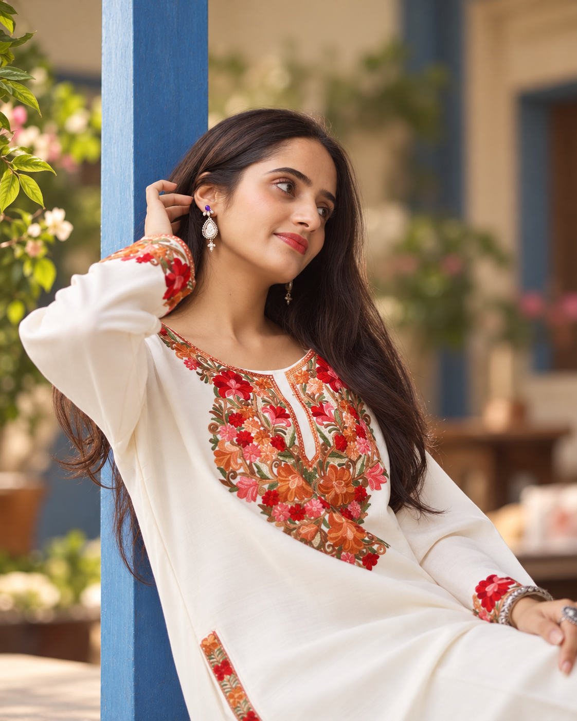 Sheen Ivory Pheran Set