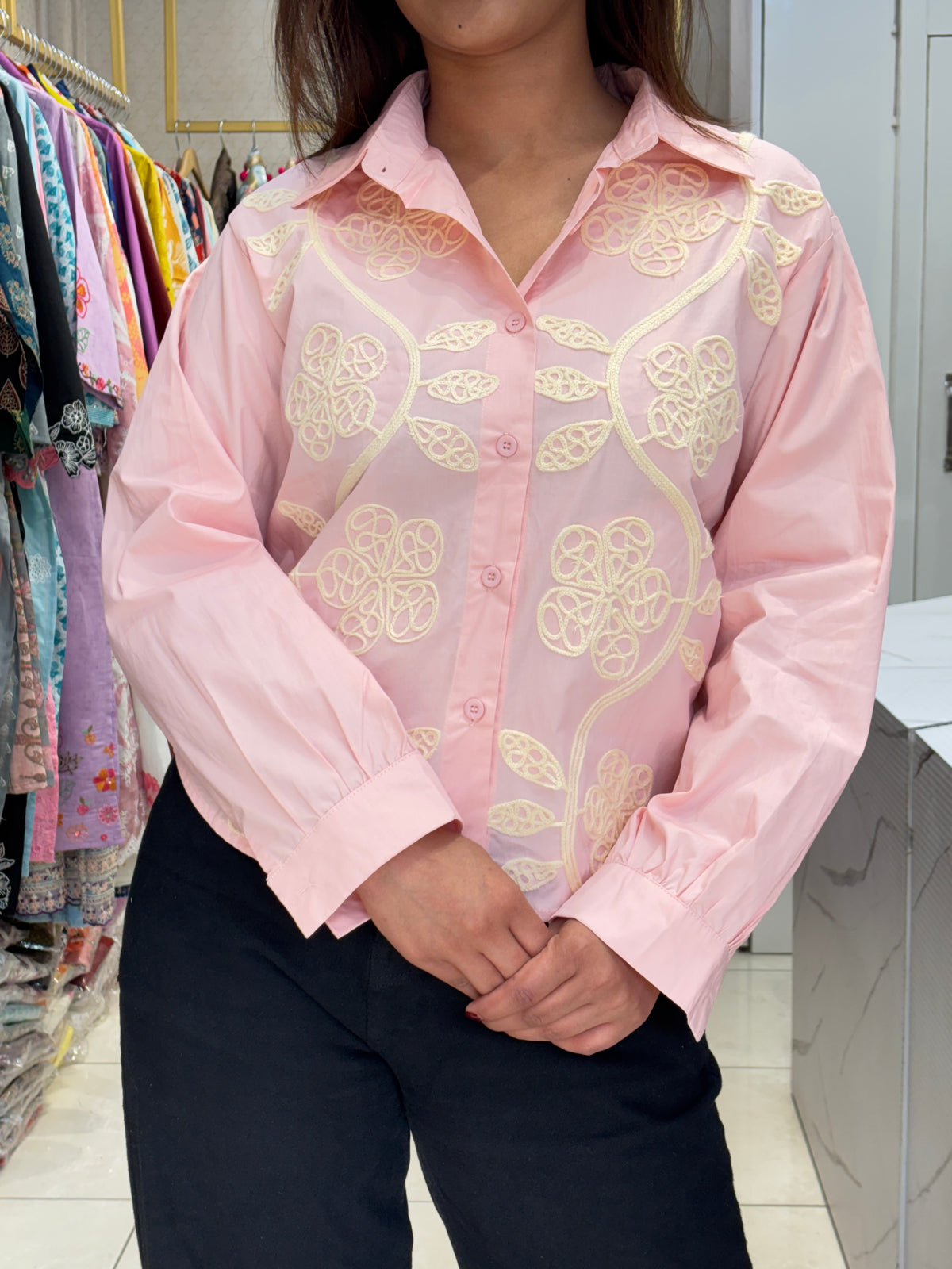 Pink Floral Shirt