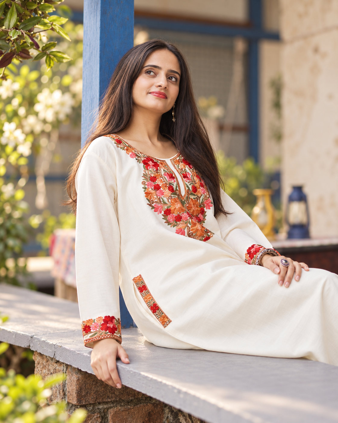 Sheen Ivory Pheran Set