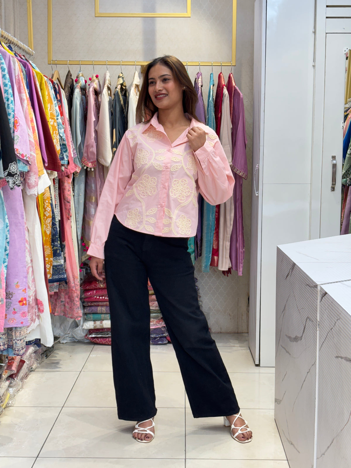 Pink Floral Shirt