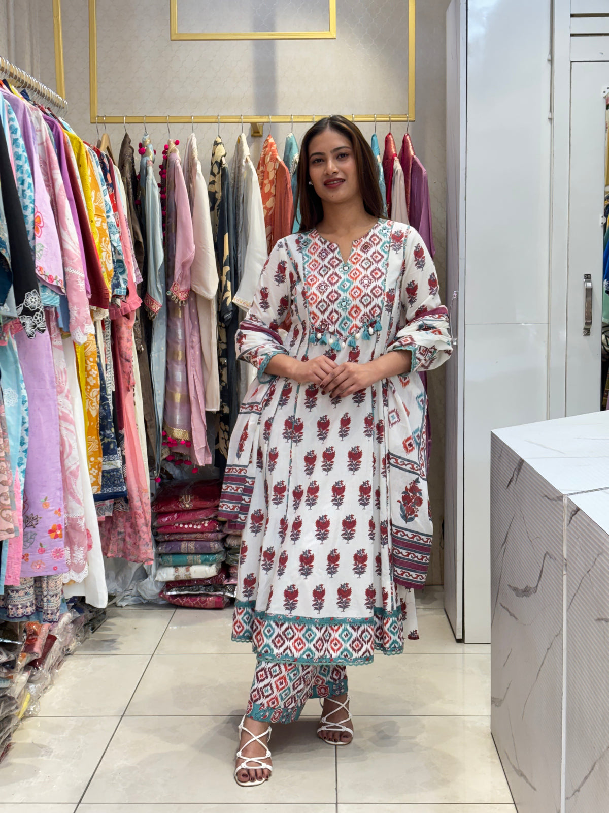 Printed Anarkali Set