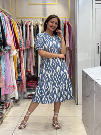 Blue Ikkat Dress