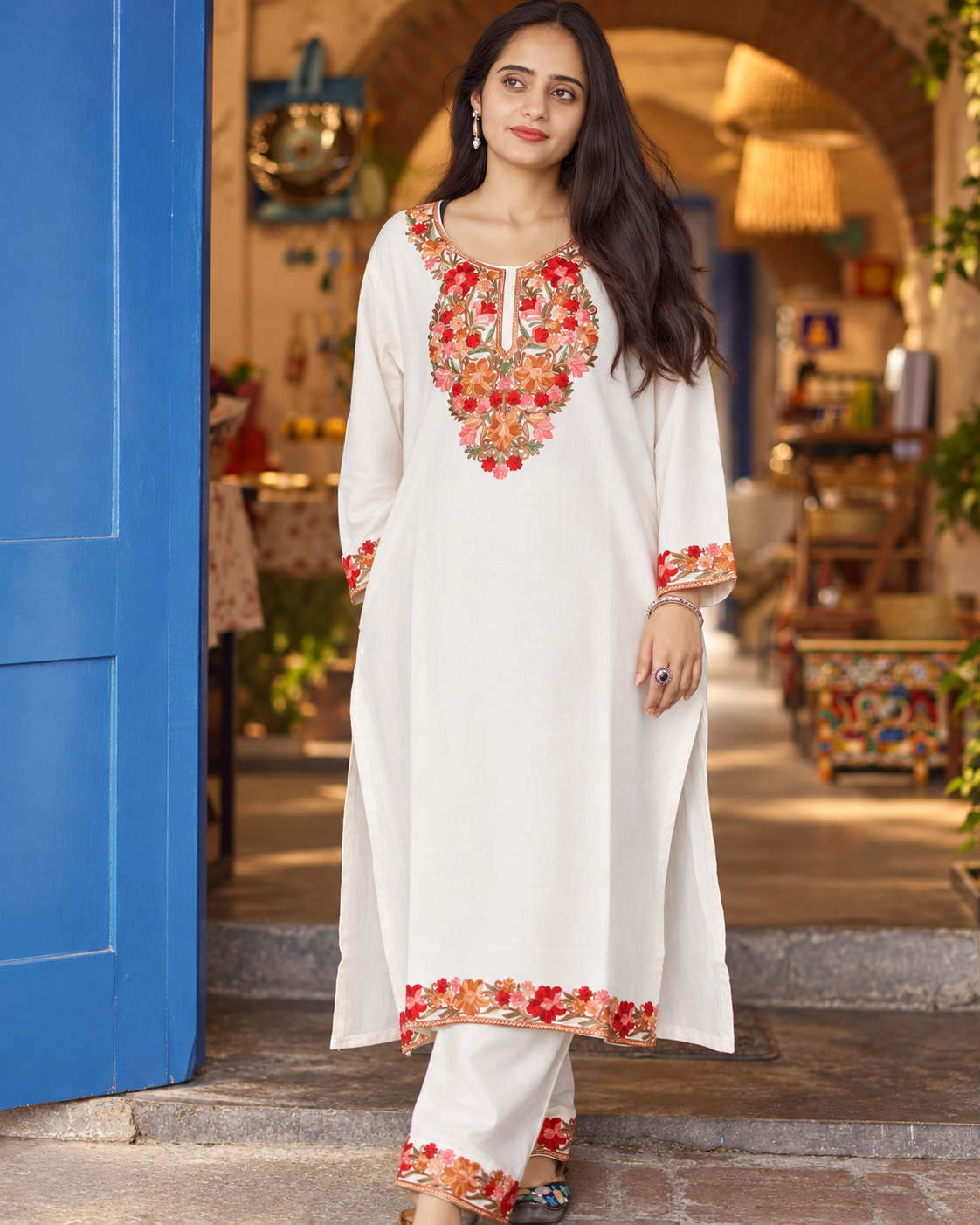 Sheen Ivory Pheran Set