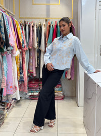 Sky Blue Floral Shirt