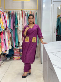 Majenta Boho-Chic Mirror Work Kurta Set