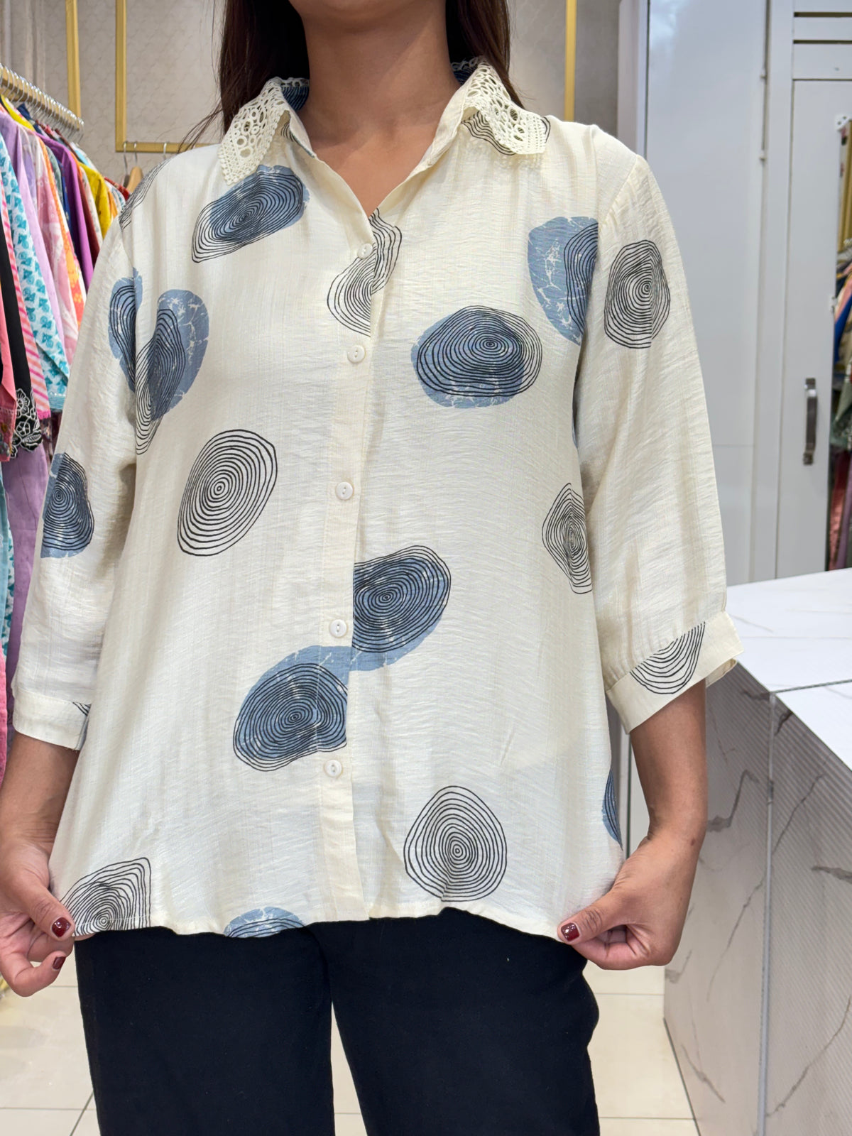 Blue Pattern Shirt