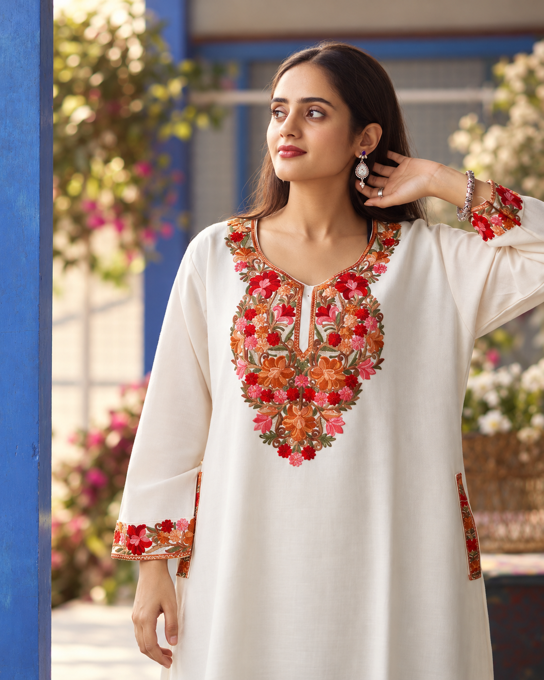 Sheen Ivory Pheran Set