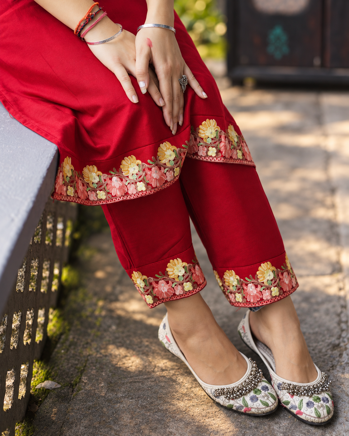 Rooh Red Pheran Set