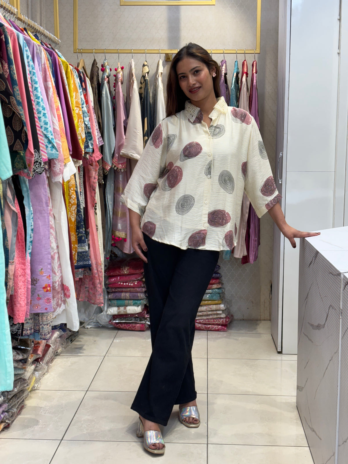 Wine Print Shirt
