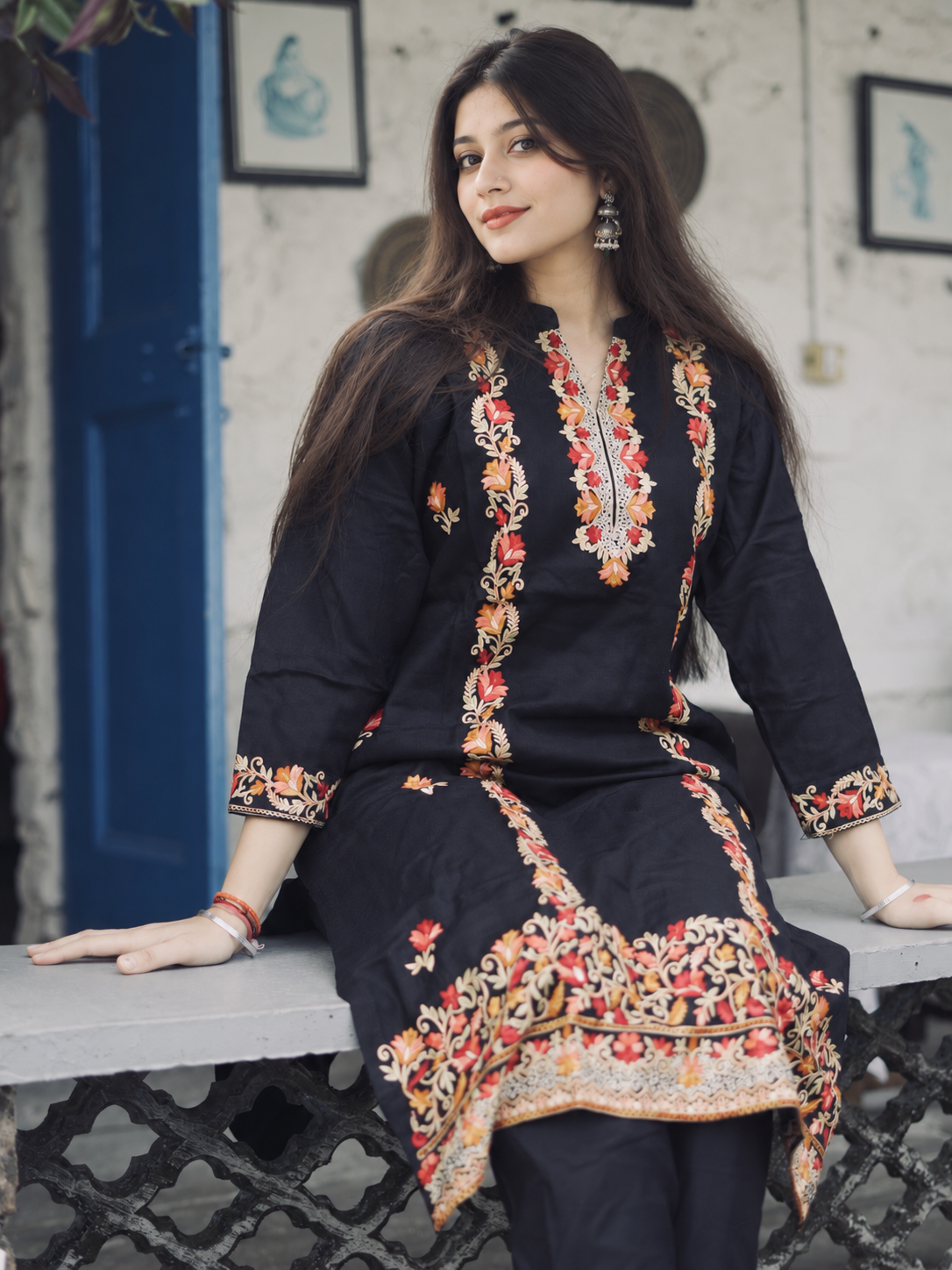 Siyah Kurta Pant Set