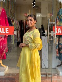 Floral Bloom Anarkali Set – Sunshine Yellow