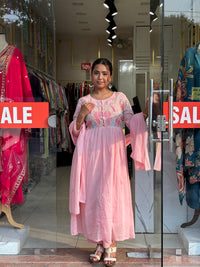 Floral Bloom Anarkali Set – Petal Pink
