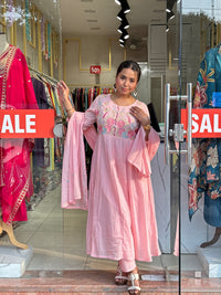 Floral Bloom Anarkali Set – Petal Pink