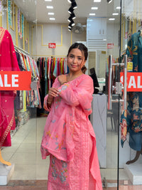 Peach Blossom Embroidered Suit
