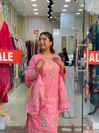 Peach Blossom Embroidered Suit